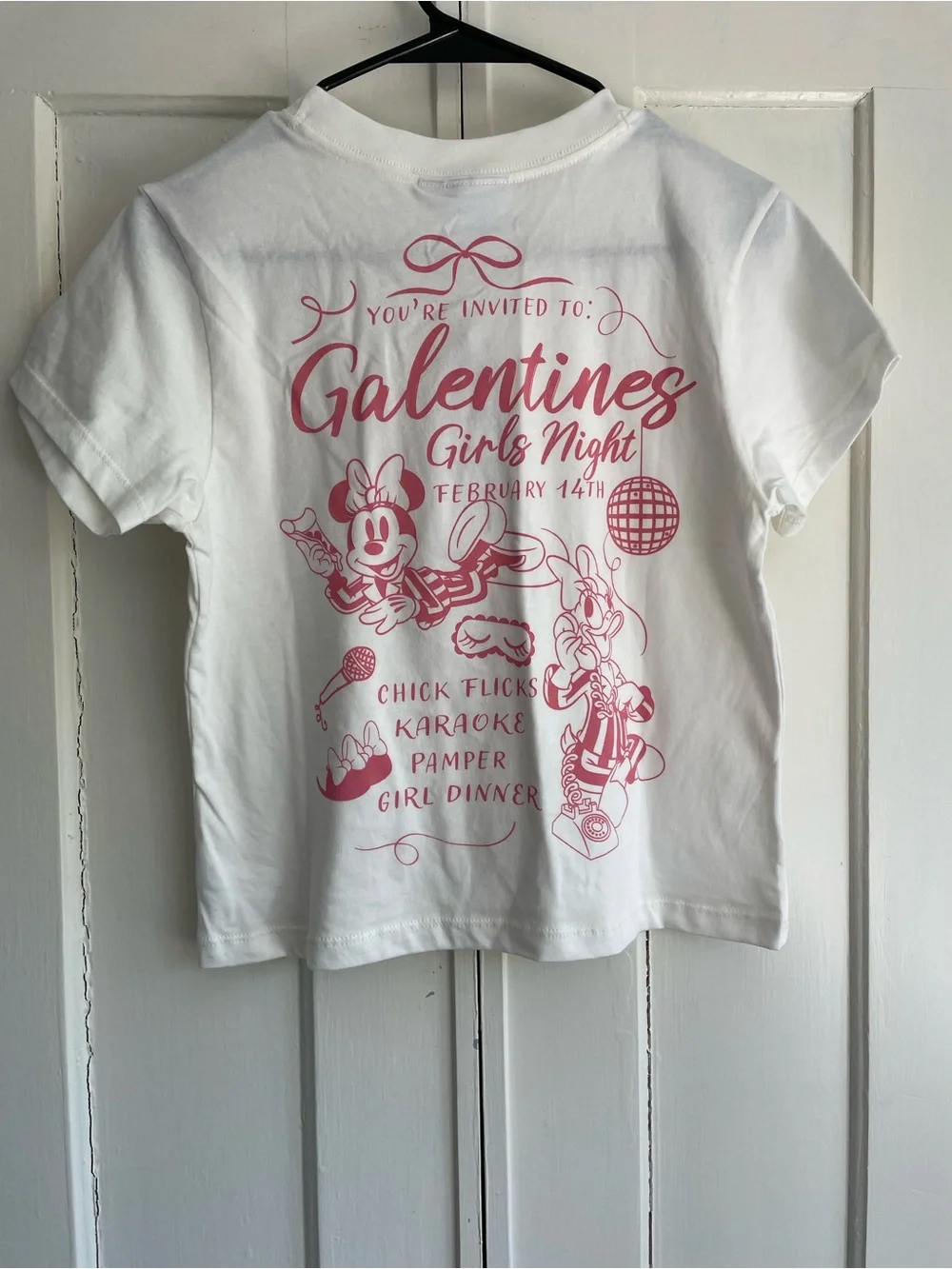 Disney x Skinny Dip London White 'Galentines Girls Night' Graphic T-Shirt Tee M - Picture 4 of 9